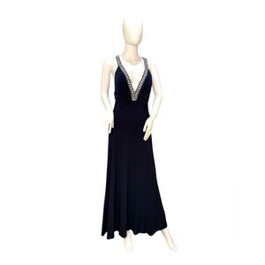 Camille La Vie Navy Blue Evening Dress Size 8 Rhinestone Elegant Gown Wedding